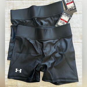 Under Armour Women's Sleek Black Bike Shorts - 2 pair